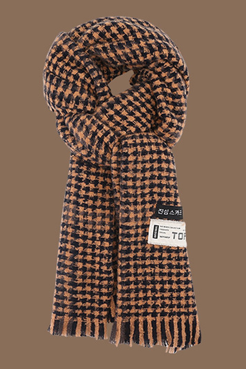 RETRO PLAID HOUNDSTOOTH WARM SCARF