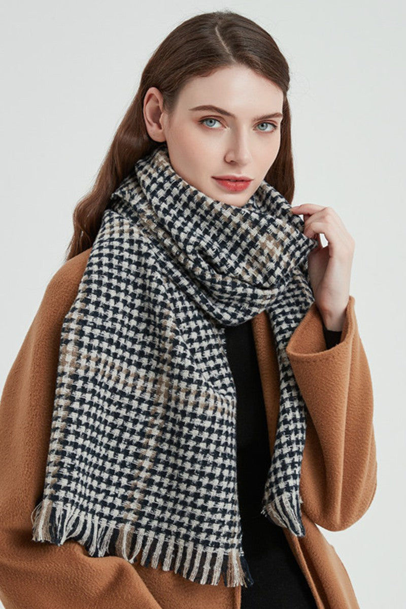 RETRO PLAID HOUNDSTOOTH WARM SCARF