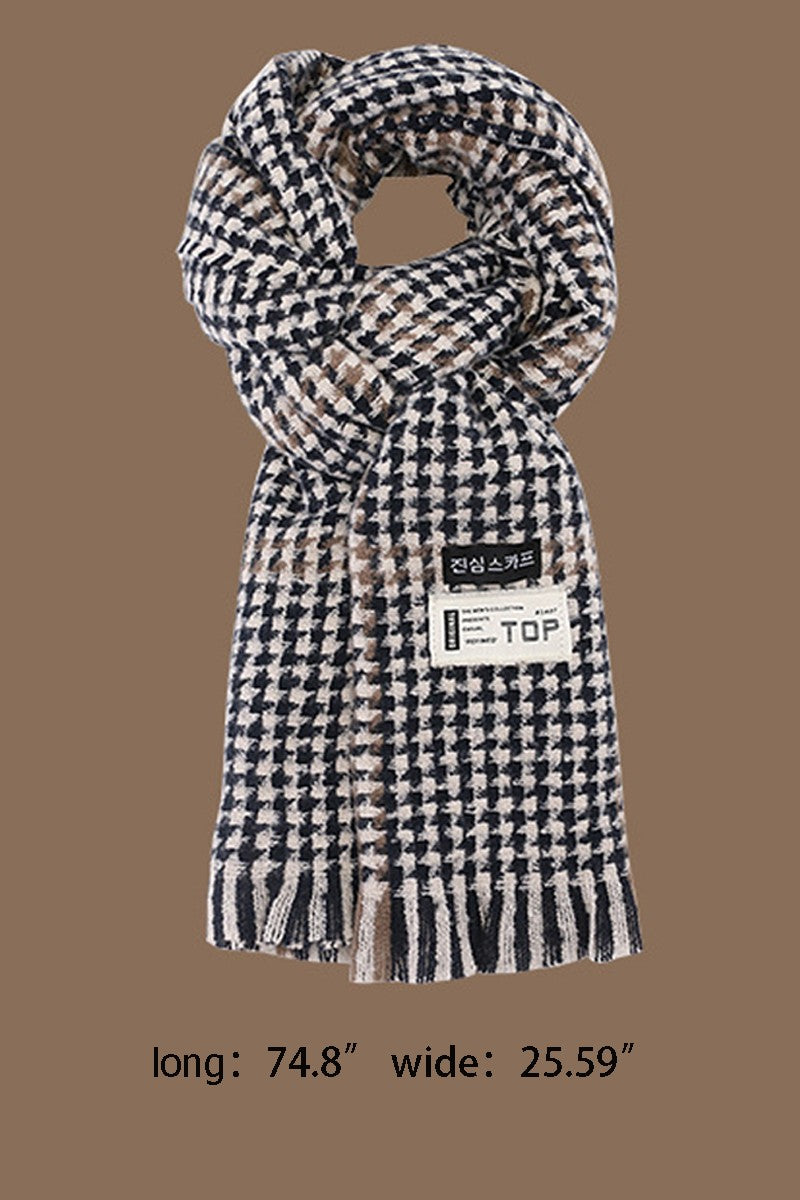 RETRO PLAID HOUNDSTOOTH WARM SCARF