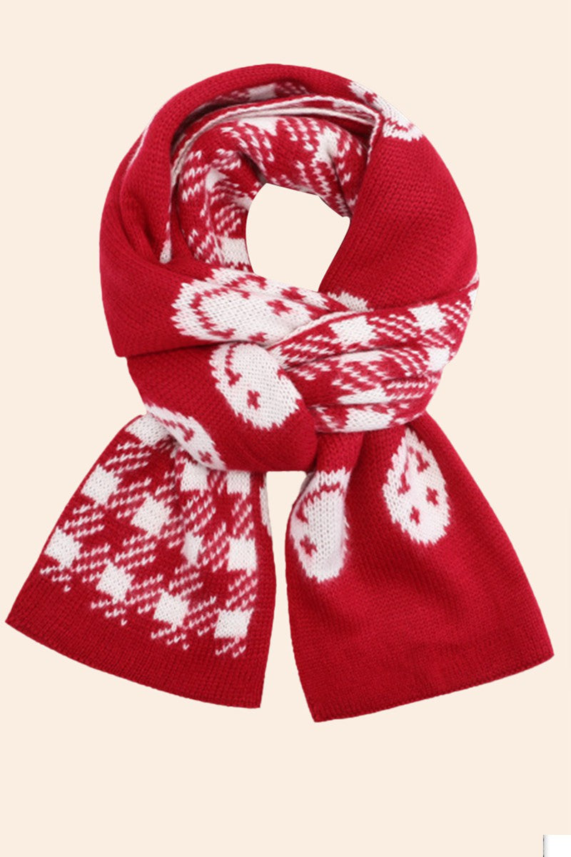 WOMEN WARM SMILING FACE PLAID SCARF