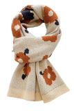 WOMEN KNITTED FLOWER PATTERN SCARF