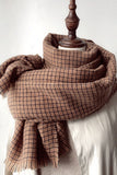 WOMEN RETRO BROWN PLAID SCARF