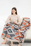 SOFT COZY KNIT SOFA BLANKET FRINGED SHAWL