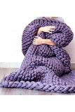 THICK CHUNKY KNIT TRENDY BLANKET, SIZE : 31.5″ X 39.3″