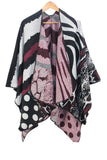 COLORED LEOPARD PATTERN FASHION WRAP, (L)51.2″ (W)59.1″