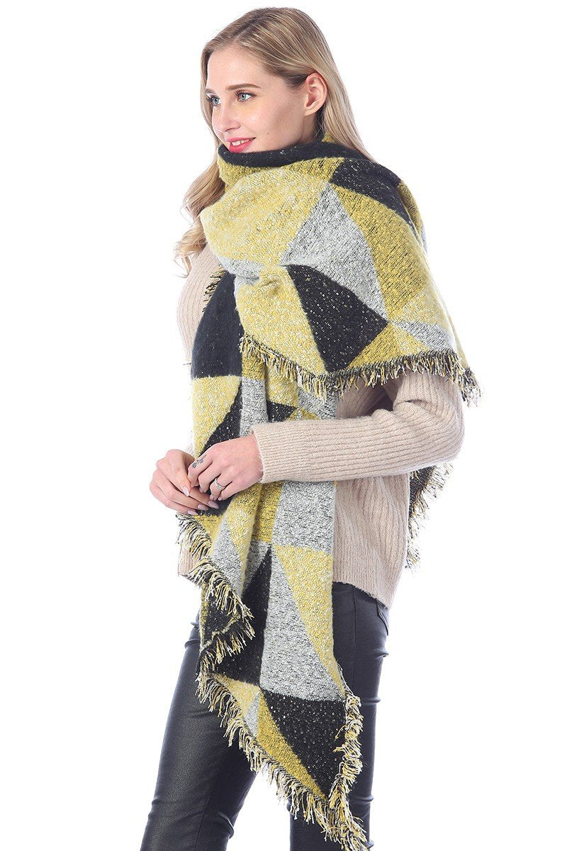 LOZENGE PATTERN DANDY SCARF, (L)74.8″ (W)25.6″