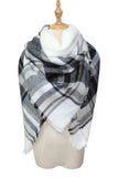 PLAID PATTERN DANDY FASHION SHAWL WRAP, (L)55.1″ (W)55.1″