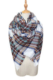 PLAID PATTERN DANDY FASHION SHAWL WRAP, (L)55.1″ (W)55.1″