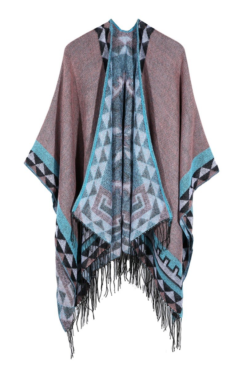 DANDY PATTERNED FASHION SHAWL WRAP, (L)51.2″ (W)59.1″