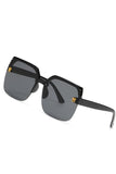 NY LOGO HALF FRAMELESS FASHION SUNGLASSES