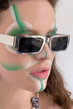 STEEL SKIN METAL SQUARE SUNGLASSES