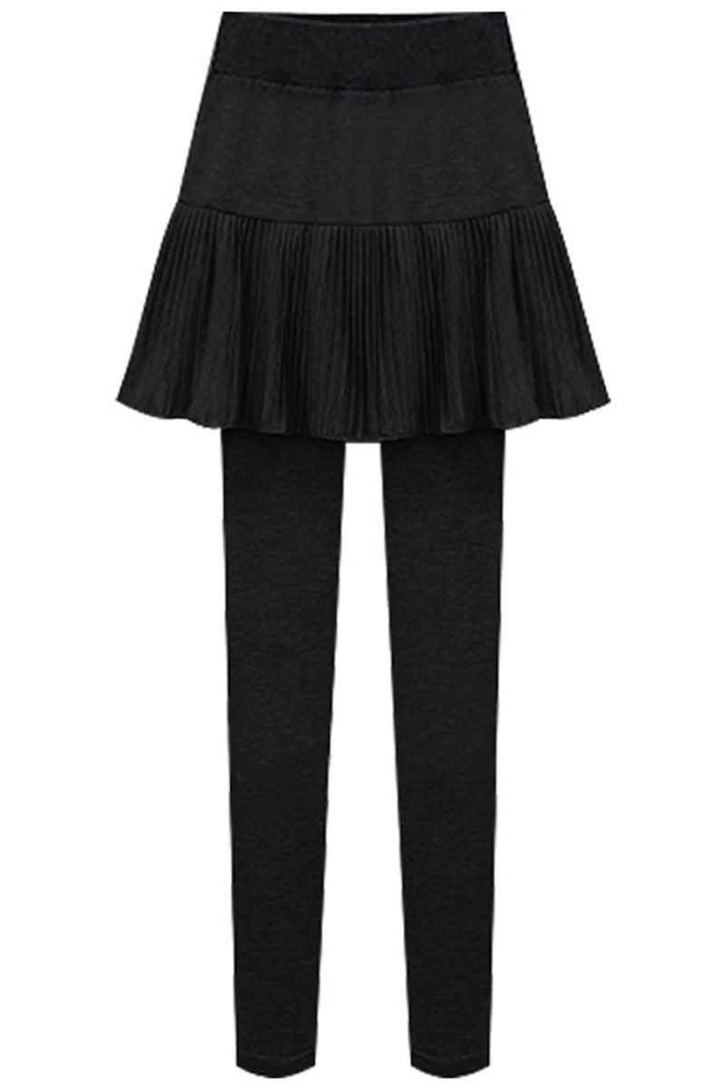 BASIC WARM RUFFLED SKIRT LEGGINGS - Doublju