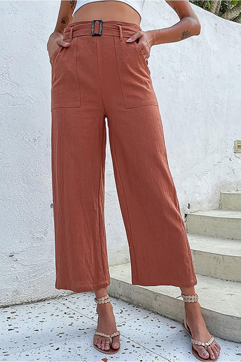 WOMEN FLARED CAPRI PANTS - Doublju