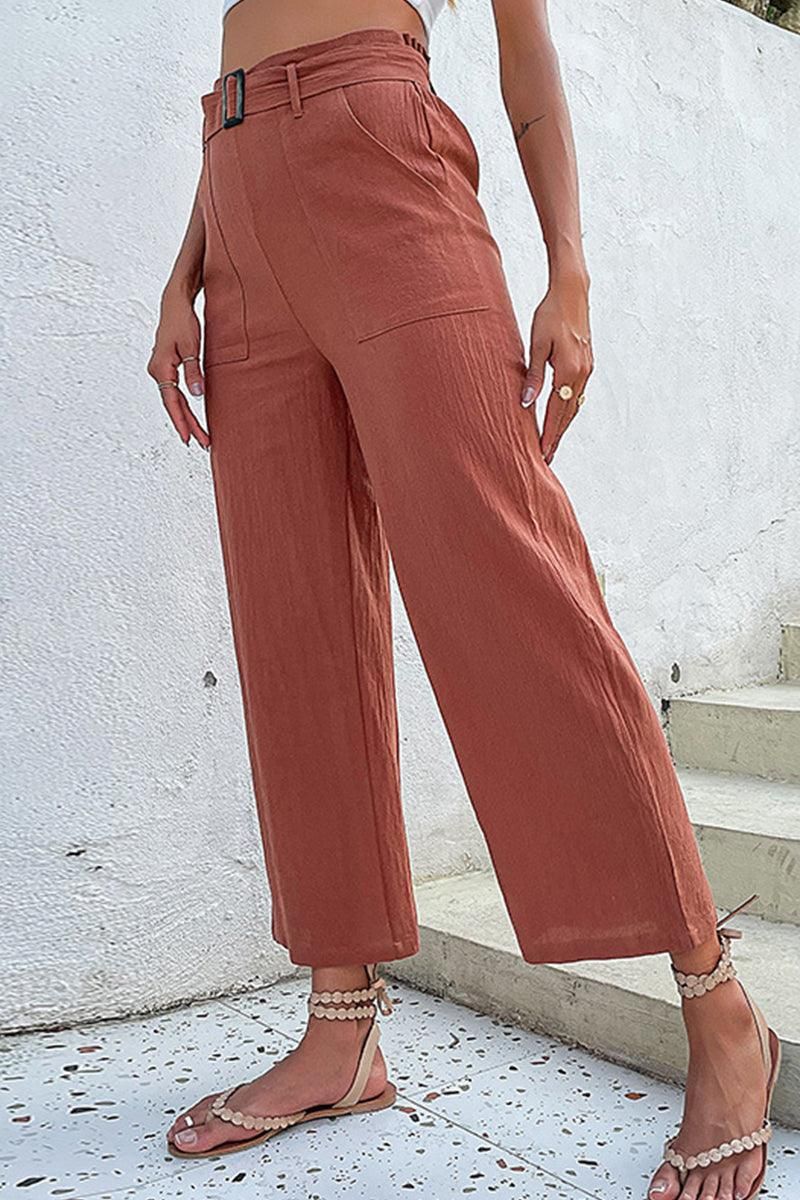 WOMEN FLARED CAPRI PANTS - Doublju