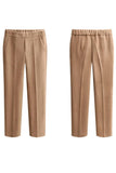 HIGH WAIST WINTER WOOLEN DANDY SLACKS PANTS - Doublju