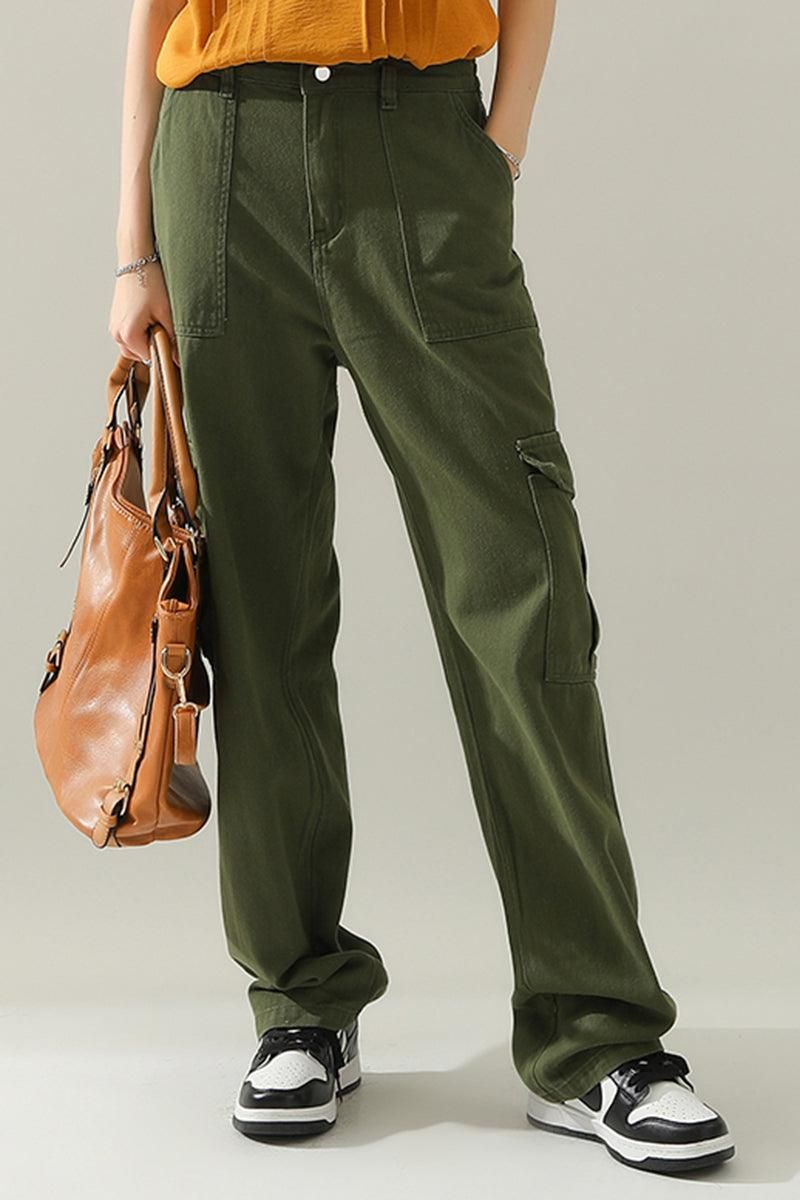 SIMPLE BASIC LONG CARGO PANTS - Doublju