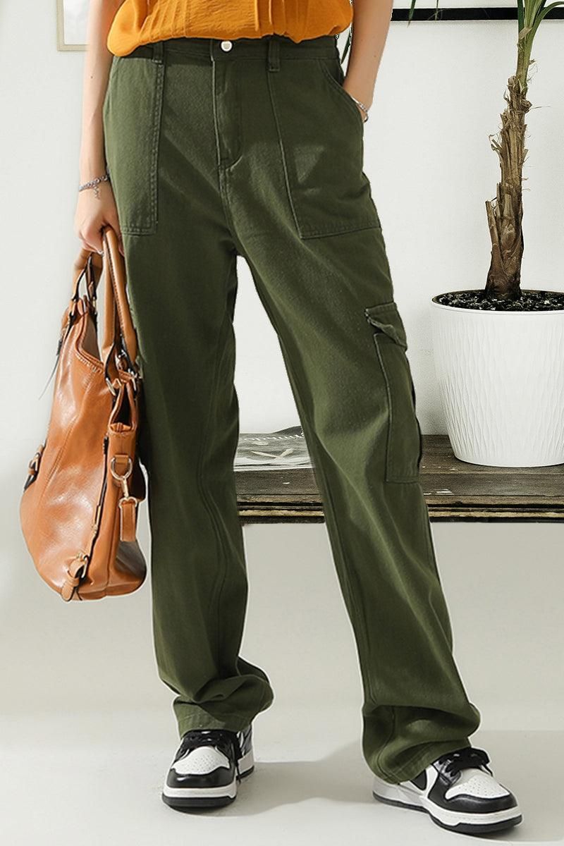 SIMPLE BASIC LONG CARGO PANTS - Doublju