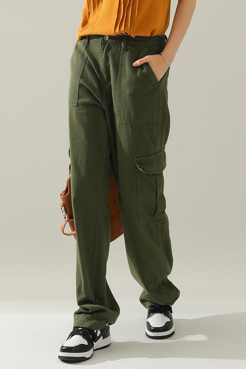 SIMPLE BASIC LONG CARGO PANTS - Doublju