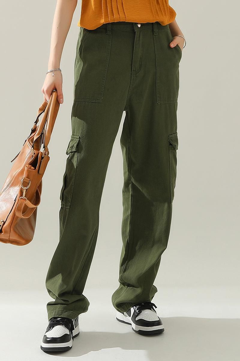 SIMPLE BASIC LONG CARGO PANTS - Doublju