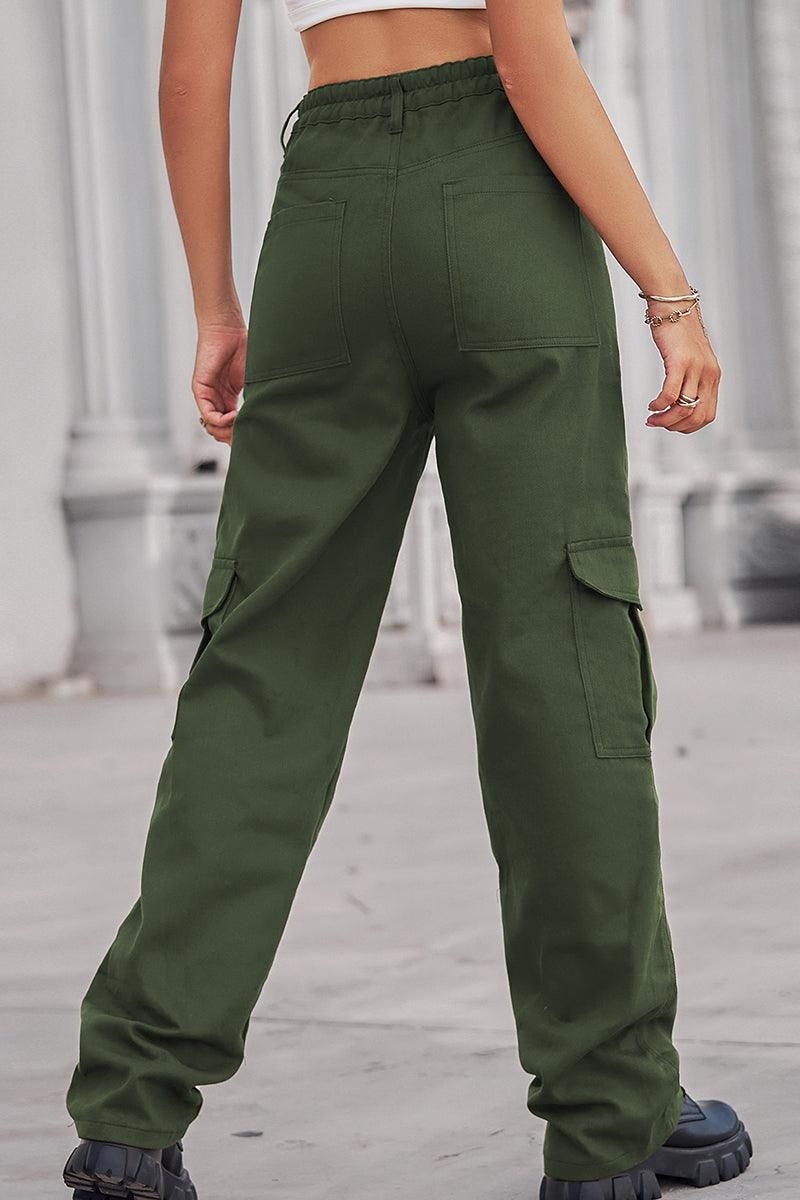 SIMPLE BASIC LONG CARGO PANTS - Doublju