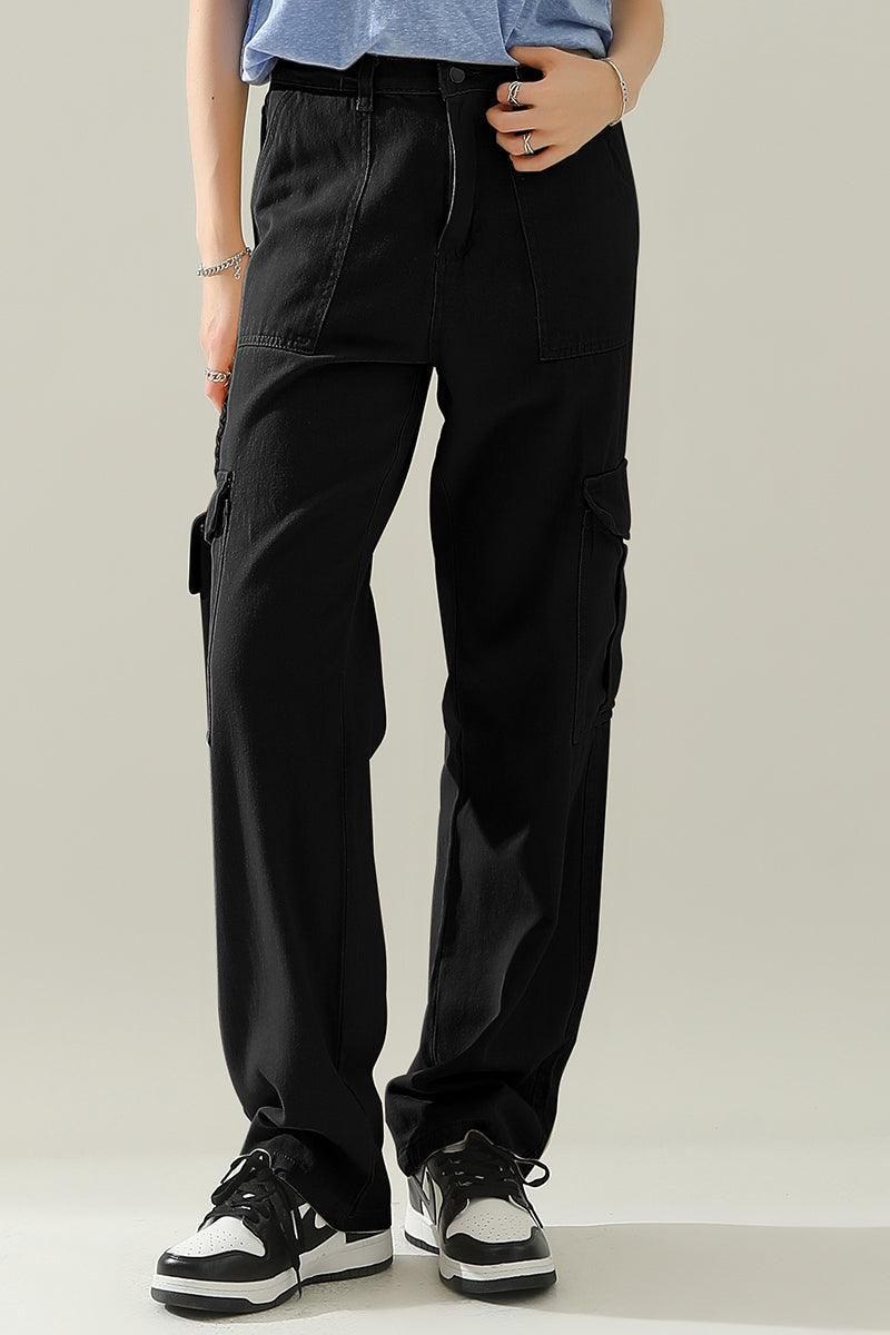 SIMPLE BASIC LONG CARGO PANTS - Doublju