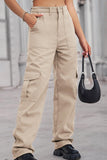 SIMPLE BASIC LONG CARGO PANTS - Doublju