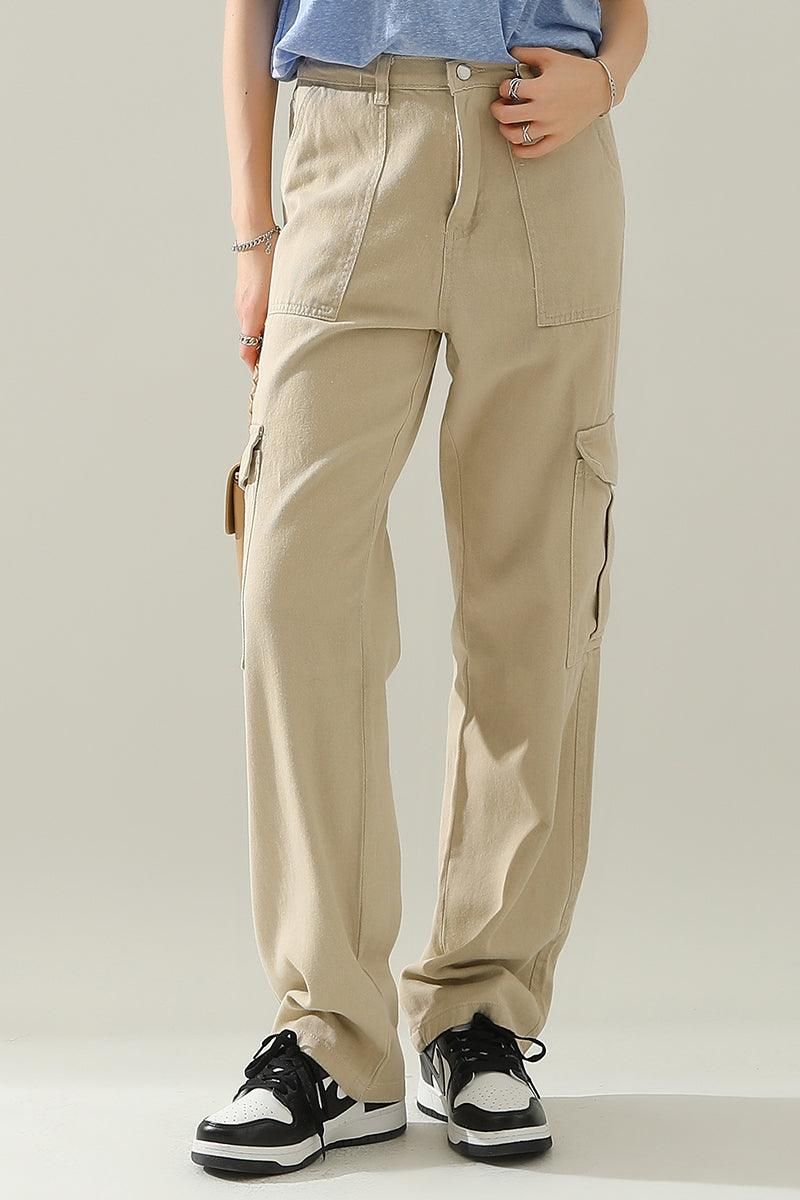 SIMPLE BASIC LONG CARGO PANTS - Doublju