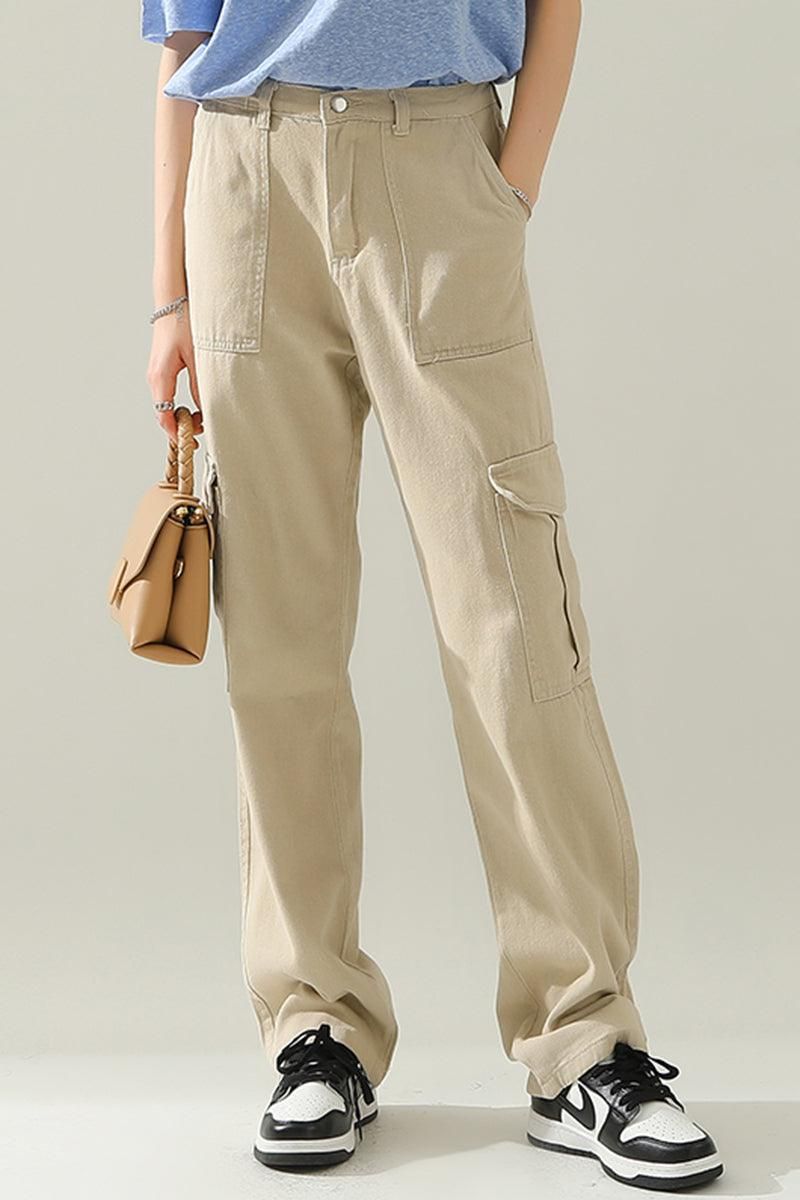 SIMPLE BASIC LONG CARGO PANTS - Doublju