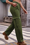 ADJUSTABLE WAIST LONG CARGO PANTS - Doublju