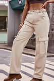 ADJUSTABLE WAIST LONG CARGO PANTS - Doublju