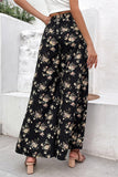 WIDE LEG PANTS WITH LOUD PRINT - Doublju