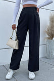 WOMEN STRAIGHT LEG LONG PANTS WITH POCKETS