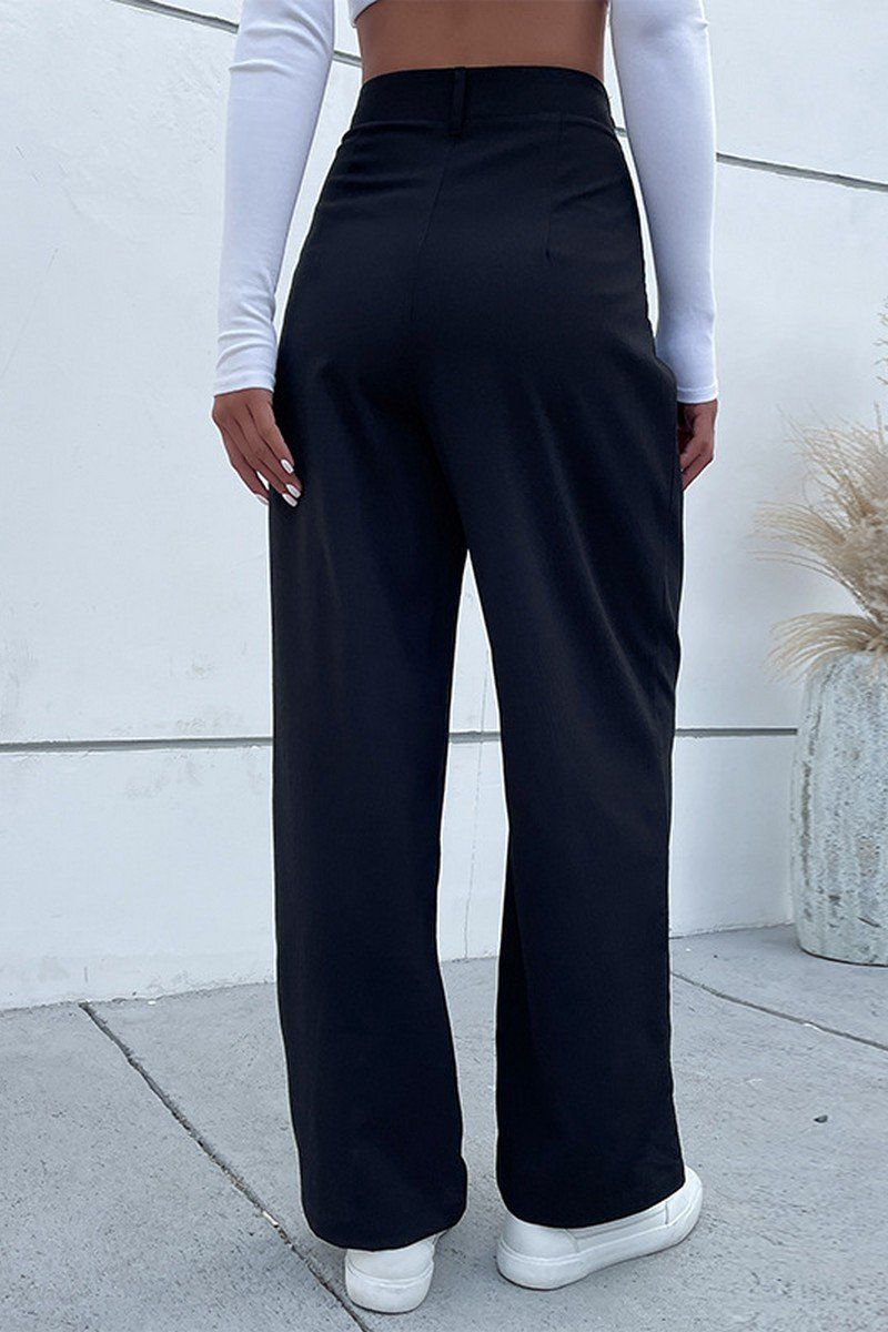 WOMEN STRAIGHT LEG LONG PANTS WITH POCKETS