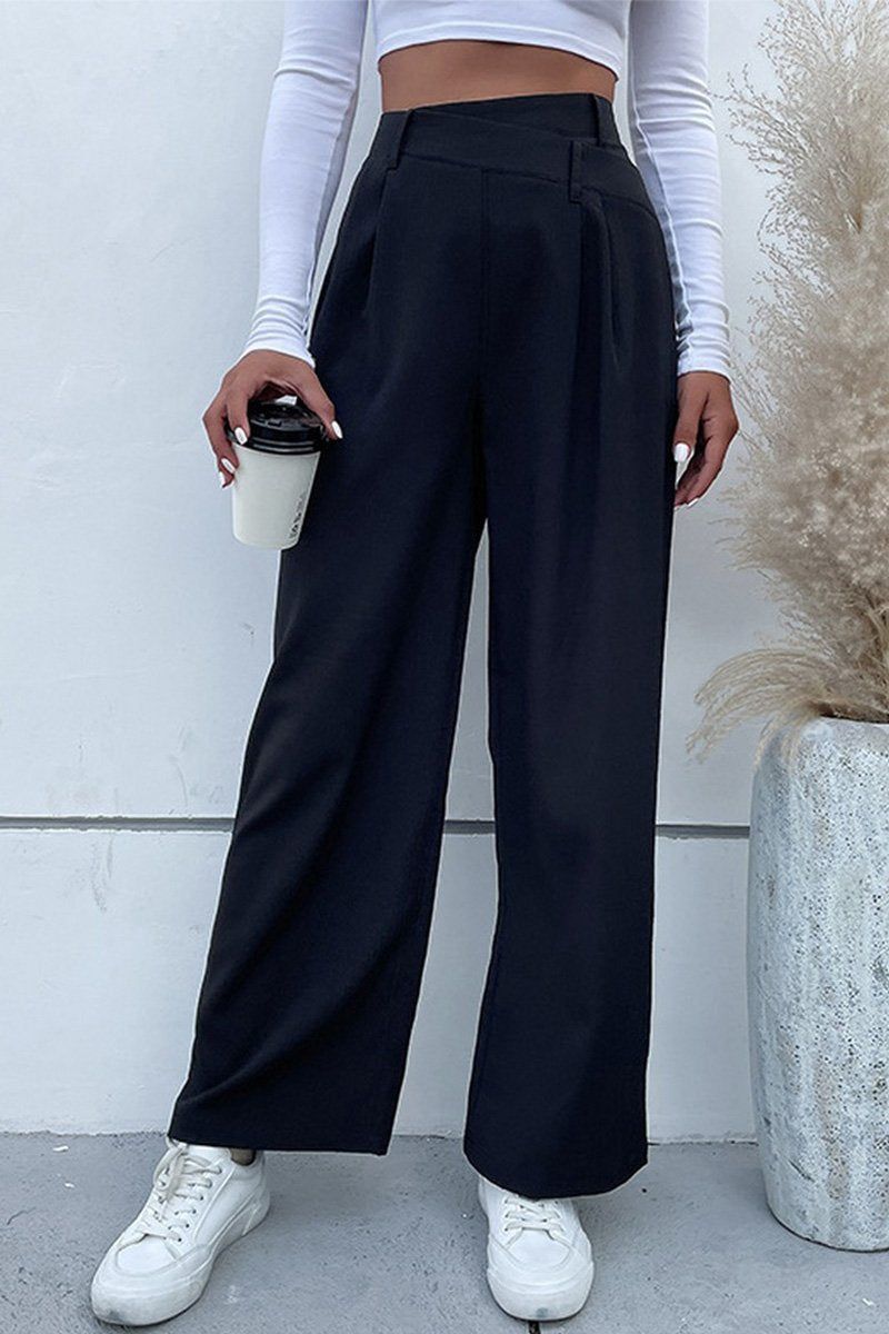 WOMEN STRAIGHT LEG LONG PANTS WITH POCKETS