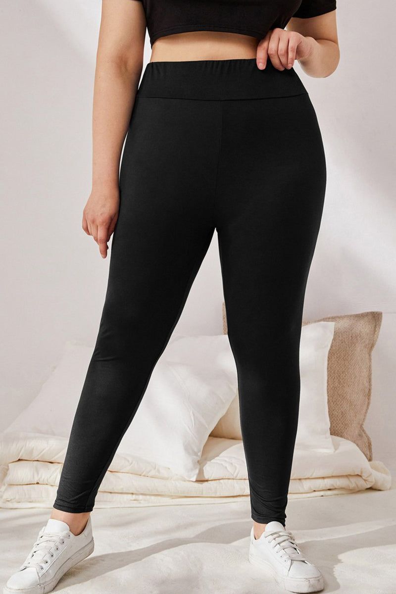 WOMEN PLUS SIZE ELASTIC WAIST LONG PANTS