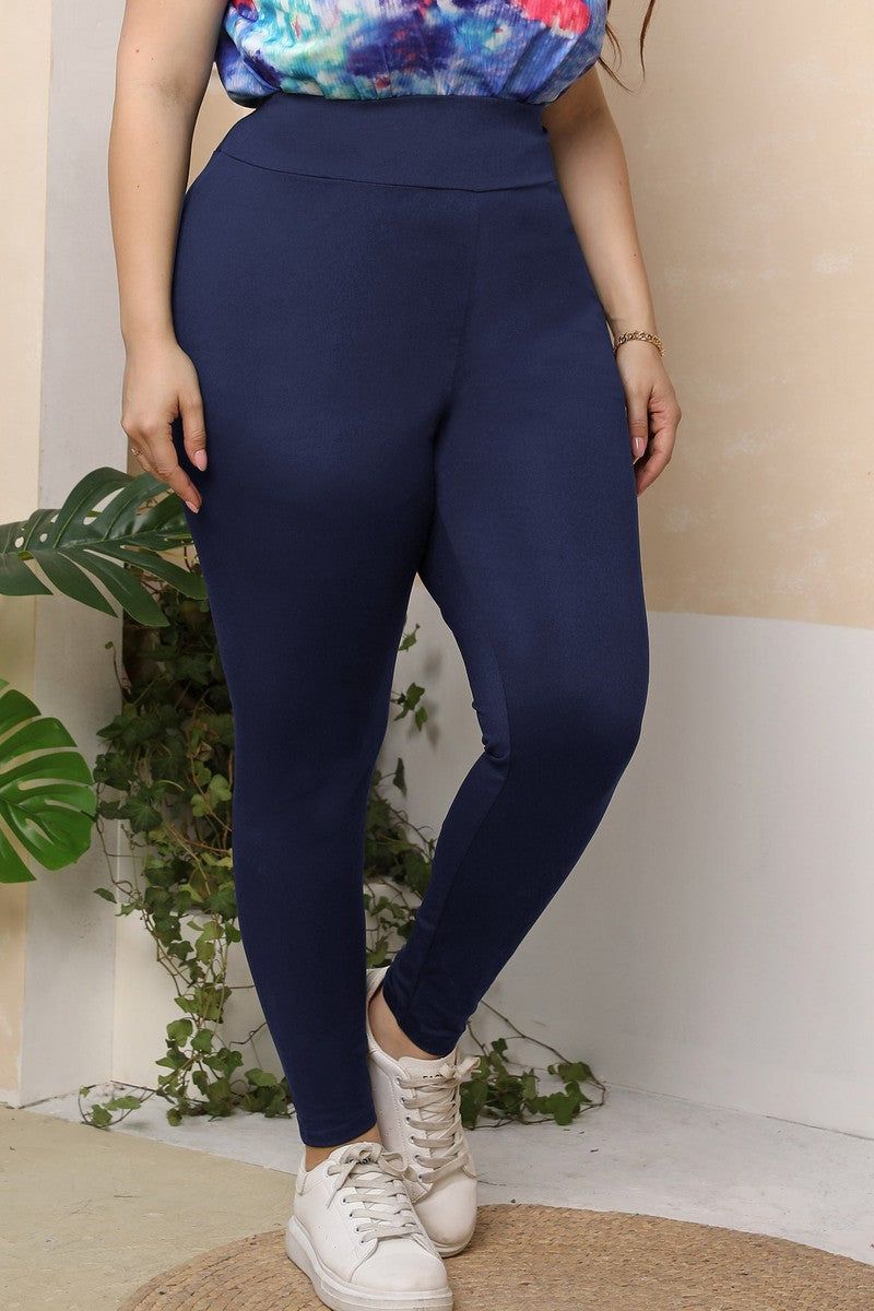 WOMEN PLUS SIZE ELASTIC WAIST LONG PANTS