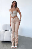 WOMEN SLIM TIGHT FIT LONG CASUAL PU PANTS