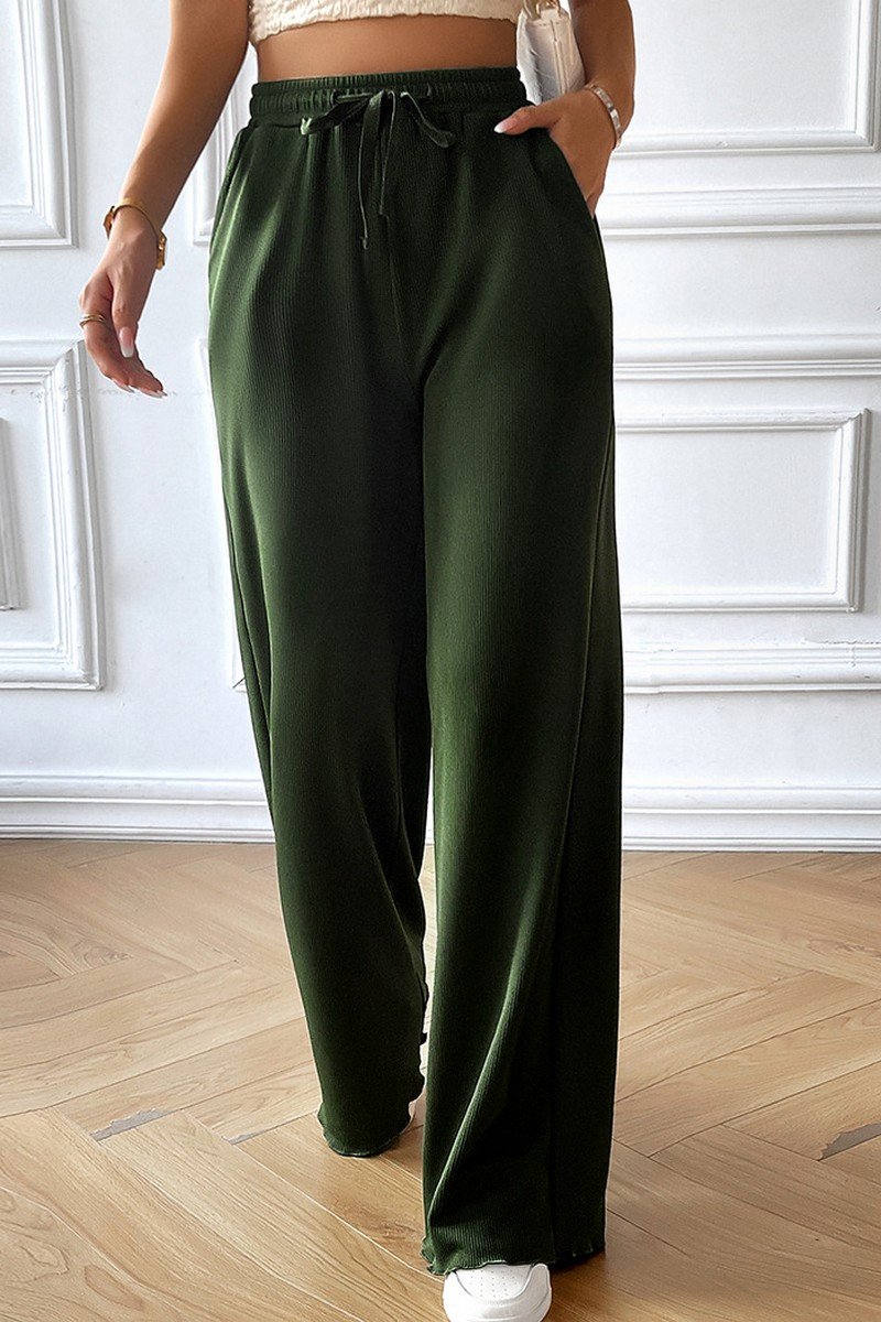 WOMEN FALL WINTER ELASTIC WASIT COZY LONG PANTS