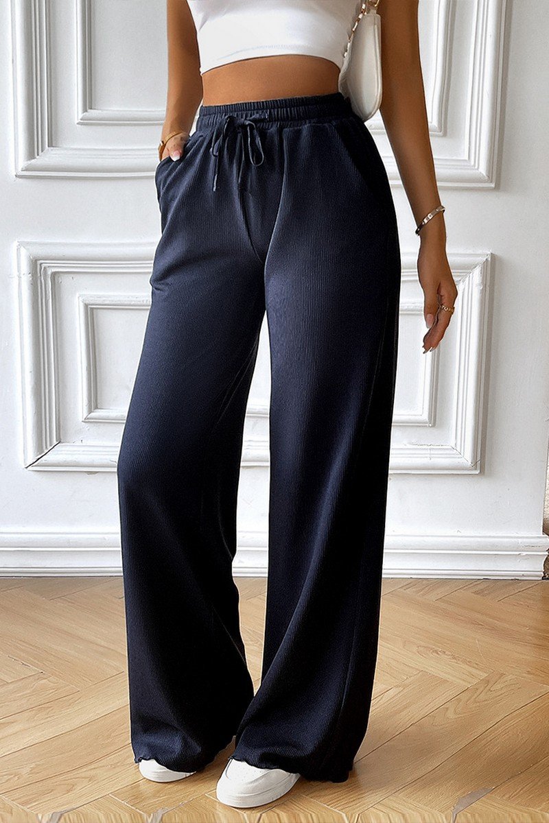 WOMEN FALL WINTER ELASTIC WASIT COZY LONG PANTS