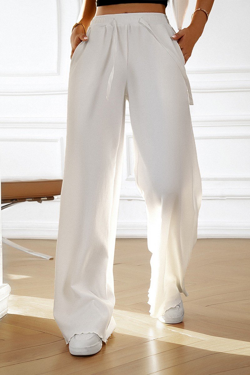 WOMEN FALL WINTER ELASTIC WASIT COZY LONG PANTS