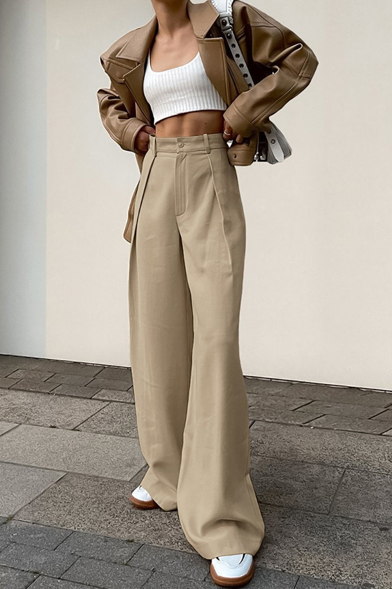 WOMEN FLARE LOOSE FIT BOOT CUT WIDE LEG PANTS