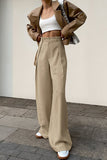 WOMEN FLARE LOOSE FIT BOOT CUT WIDE LEG PANTS