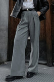 WOMEN WIDE LEG LOOSE FIT OFFICE SEMI FORMAL PANTS