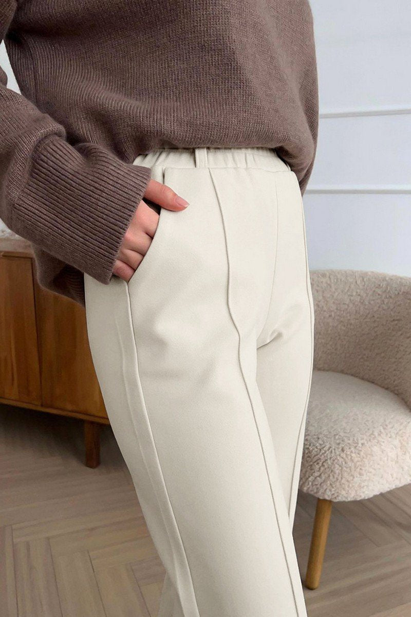 WOMEN COZY ELASTIC WAIST LONG WORKING OUT PANTS