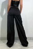 WOMEN LOOSE FIT WIDE LEG CASUAL DAILY FALL PANTS