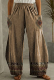 WOMEN ELASTIC WAIST COZY AZTEC PATTERN PANTS