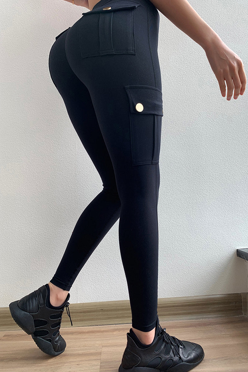 WOMEN'S TIGHTS TIGHTS ATHLEISURE FULL LENGTH BUTT LIFT SOLID COLORED