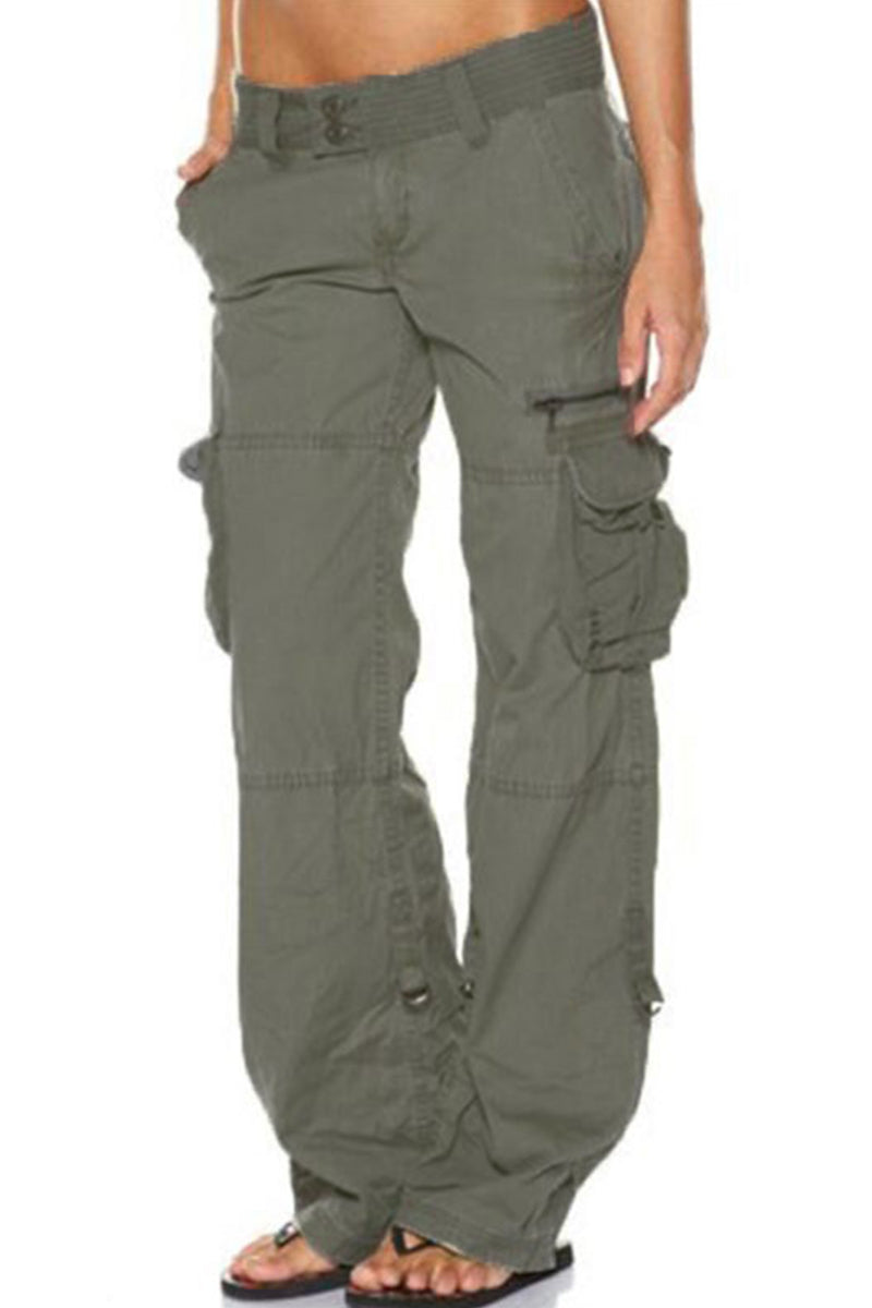 WOMEN'S CARGO PANTS TACTICAL CARGO PANTS TROUSERS FULL LENGTH COTTON BLEND POCKET BAGGY LOW WAIST CHIC & MODERN CASUAL SPORTY SPORTS WEEKEND