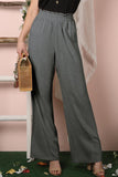 EASY PULL ON COTTON LINEN PANTS WITH SIDE POCKET - Doublju