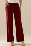 HIGH WAIST WIDE LEG PALAZZO LOOSE CASUAL PANTS - Doublju